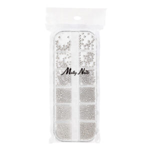 Kasetka z ozdobami bulion Molly Nails srebrny silver 1000 sztuk